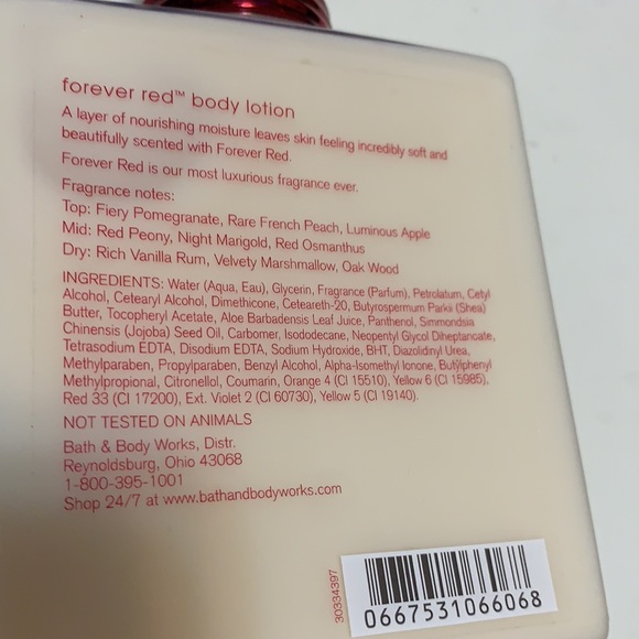 BATH & BODY WORKS FOREVER RED BODY LOTION 10 oz. NEW - Picture 6 of 6